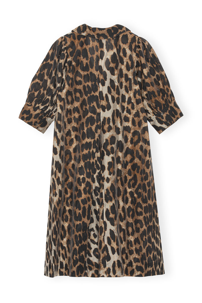Leopard Midi Dress, Polyester, in colour Maxi Leopard - 2 - GANNI