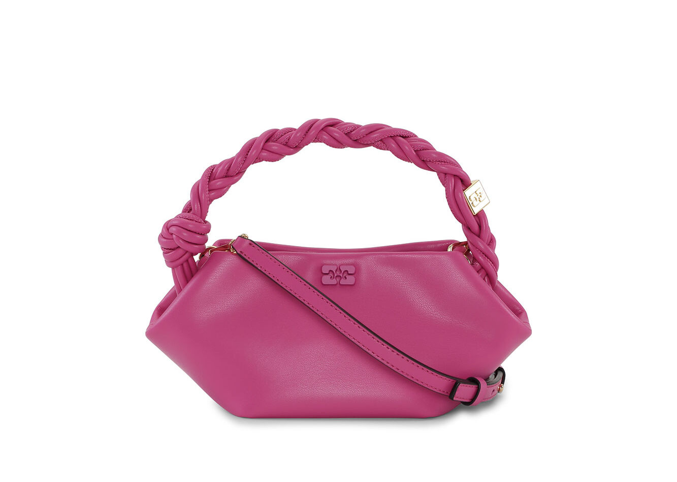 Pink Mini GANNI Bou Bag, Polyester, in colour Shocking Pink - 1 - GANNI