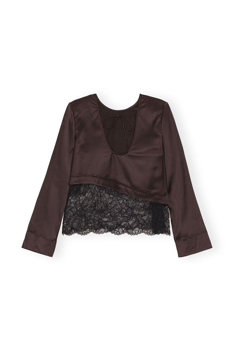 Lace Blouse, in colour Mole - 2 - GANNI