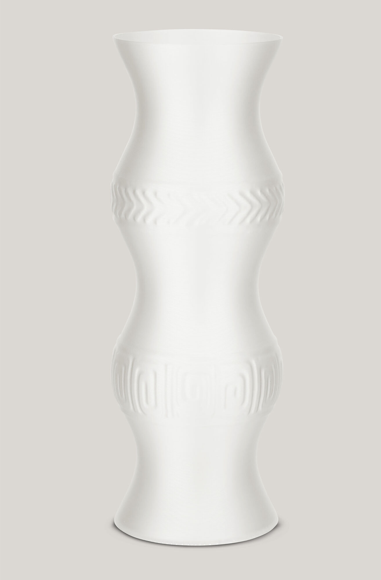 GANNI Aztec Lettering Wavy Tall Vase, in colour Bright White - 1 - GANNI