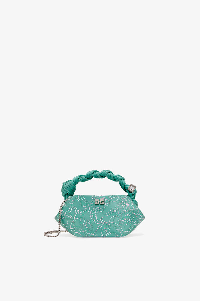 Green Rhinestone Mini Bou Bag, Brook Green