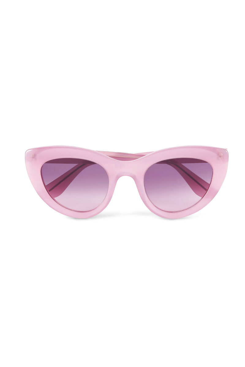 Avrundede cateye-solbriller, Biodegradable Acetate, in colour Sweet Lilac - 1 - GANNI