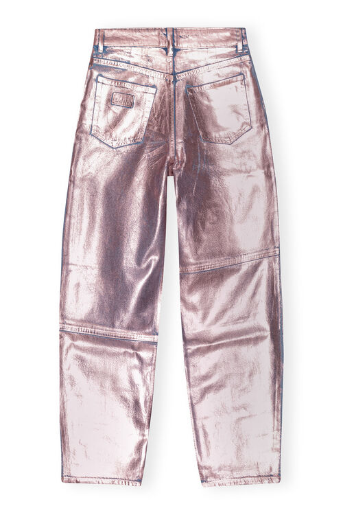 Lilac Foil Stary-jeans, Cotton, in colour Lilac Sachet - 2 - GANNI