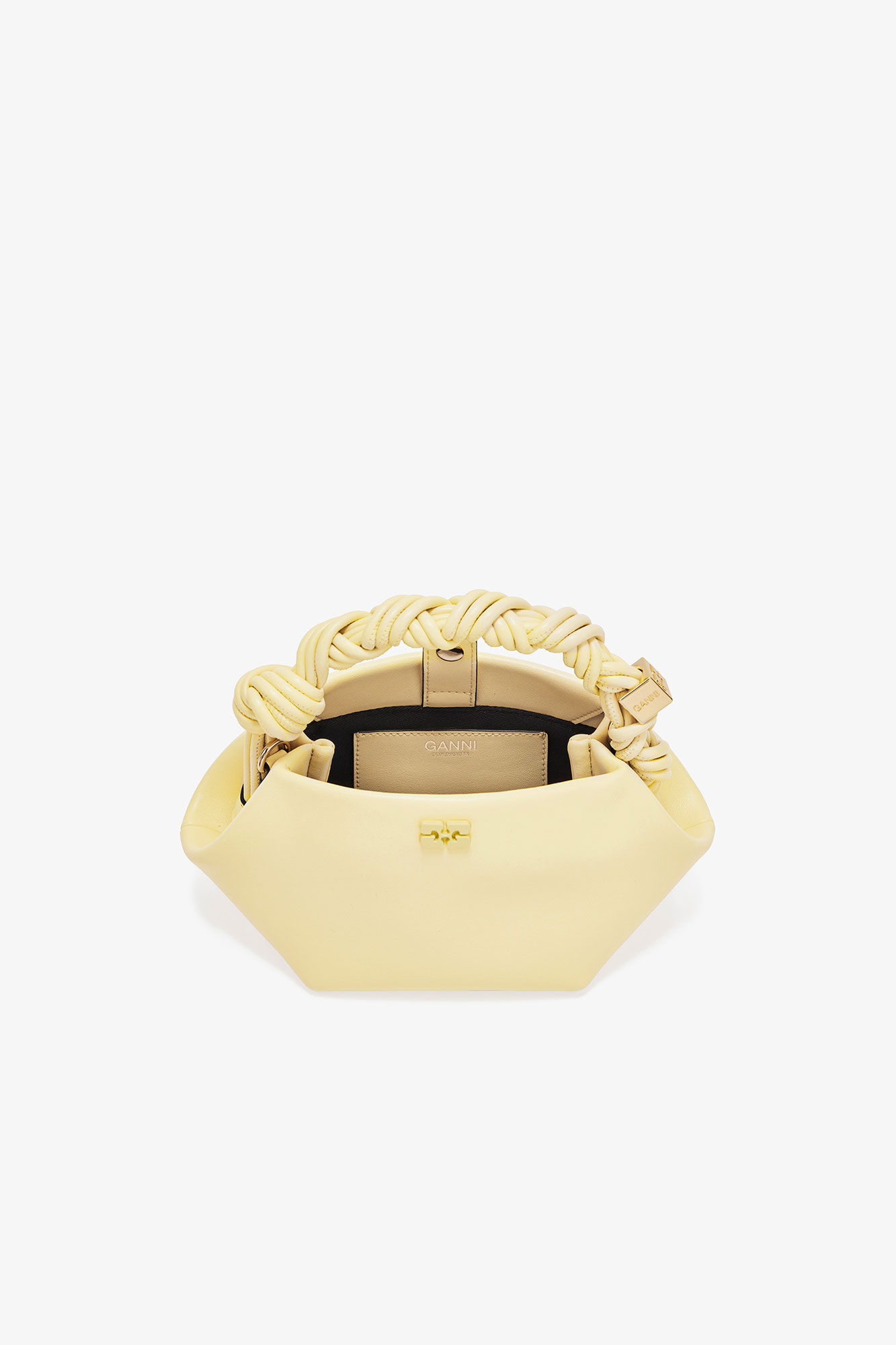 Lysegul mini GANNI Bou taske, Polyester, in colour Yellow Cream - 3 - GANNI
