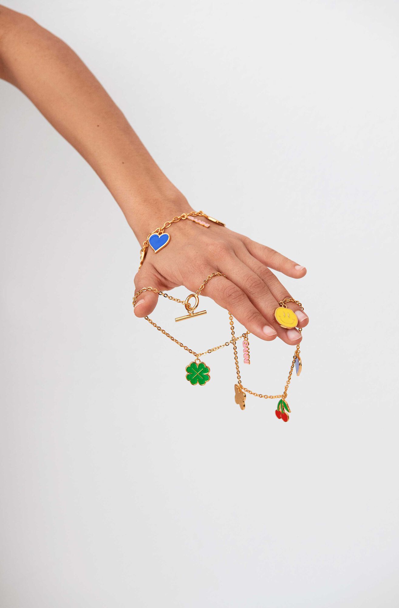Charms Bracelet, Brass, in colour Gold - 2 - GANNI