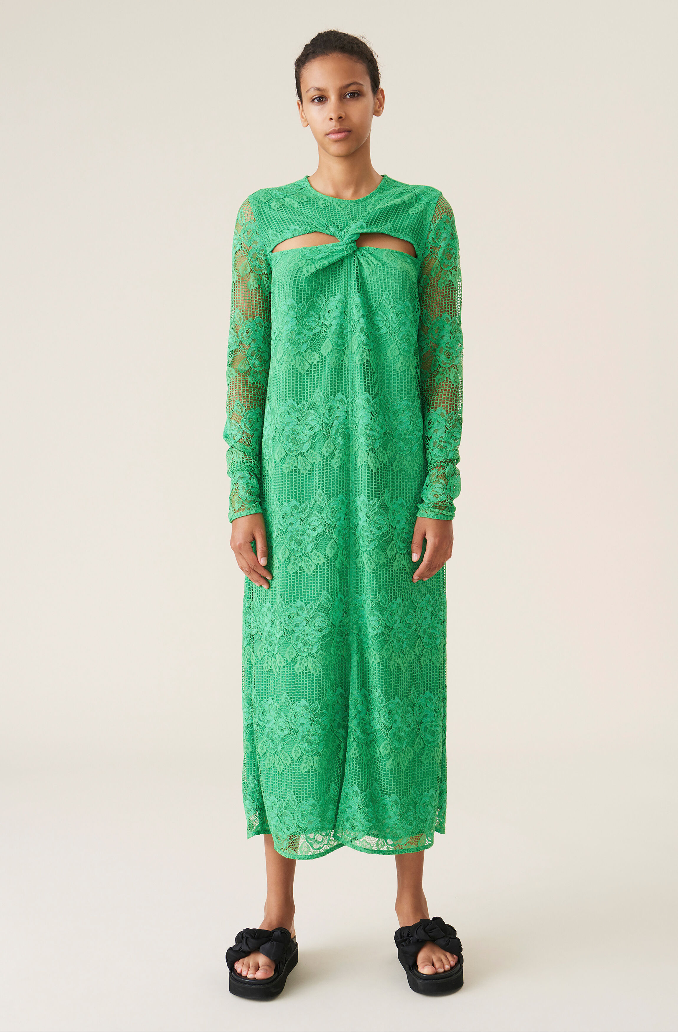 Ganni green dress clearance