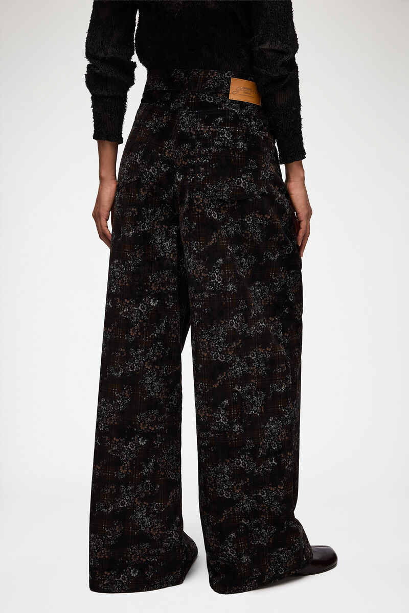 Marri Jeans in Printed Denim, Recycled Cotton, in colour Winter Moss - 3 - GANNI