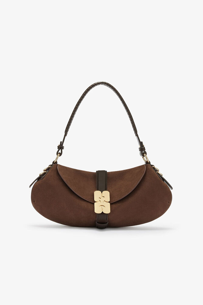 B-Kat Bag in Brown Suede, Chicory Coffee