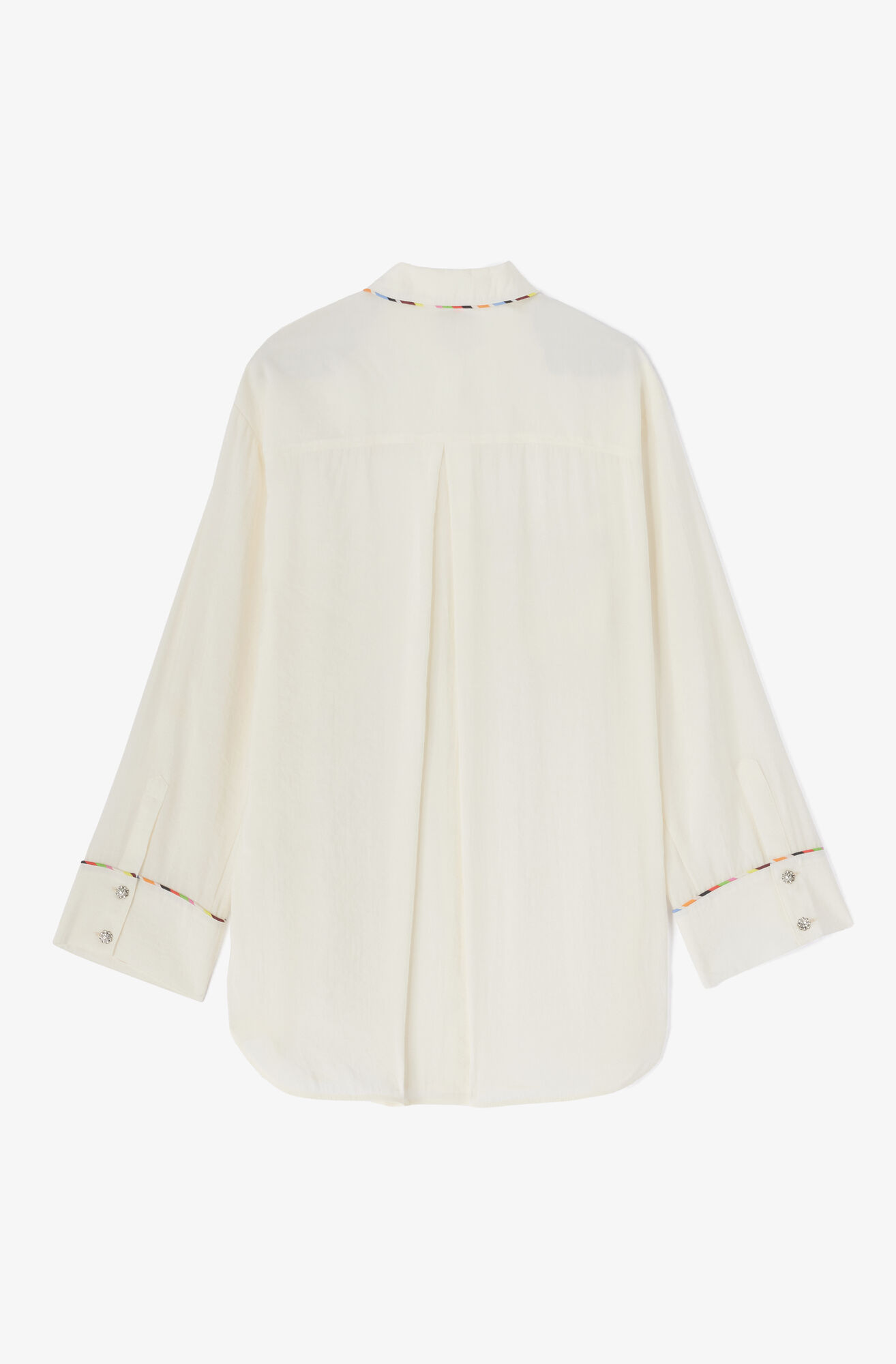 Chemise raglan en modal fluide, Modal, in colour Egret - 2 - GANNI