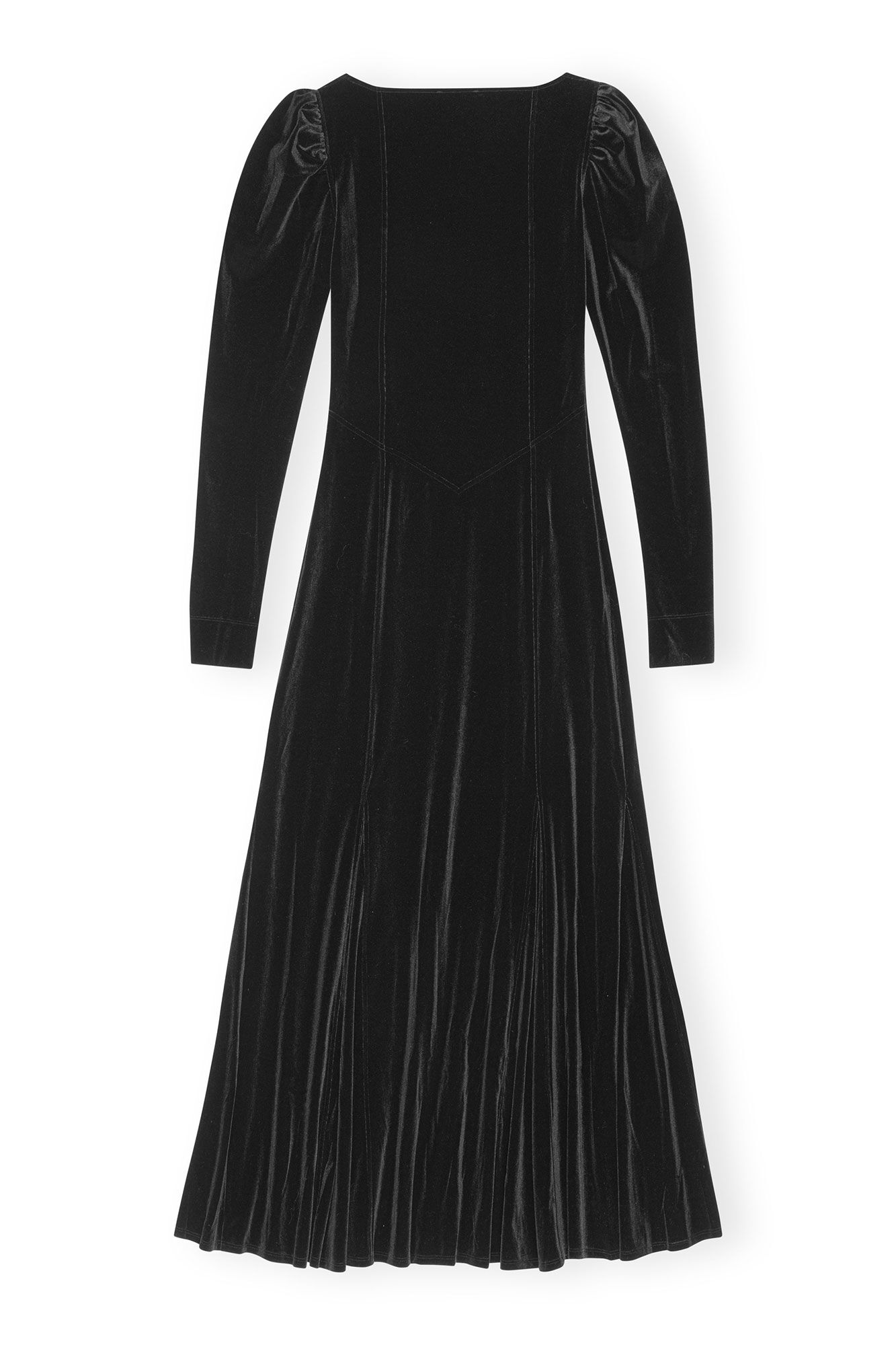 Black Velvet Jersey Maxi Dress, Recycled Polyester, in colour Black - 2 - GANNI