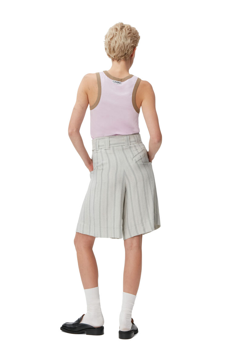 Long Shorts, LENZING™ ECOVERO™, in colour Phantom Stripe - 5 - GANNI