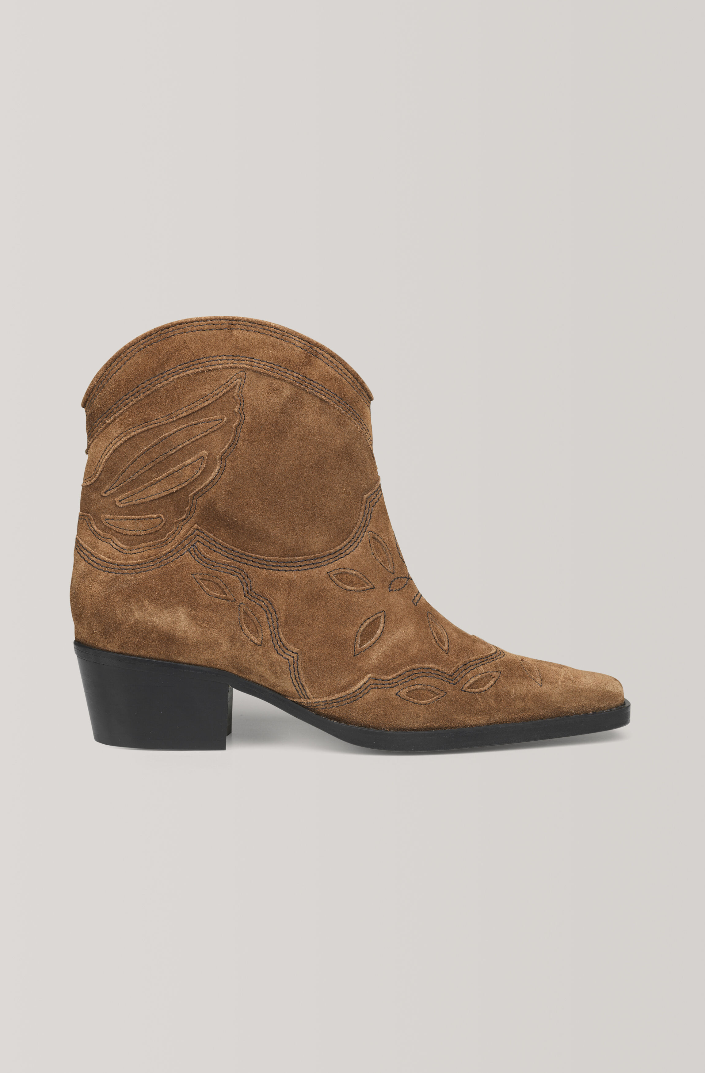 ganni low texas ankle boots
