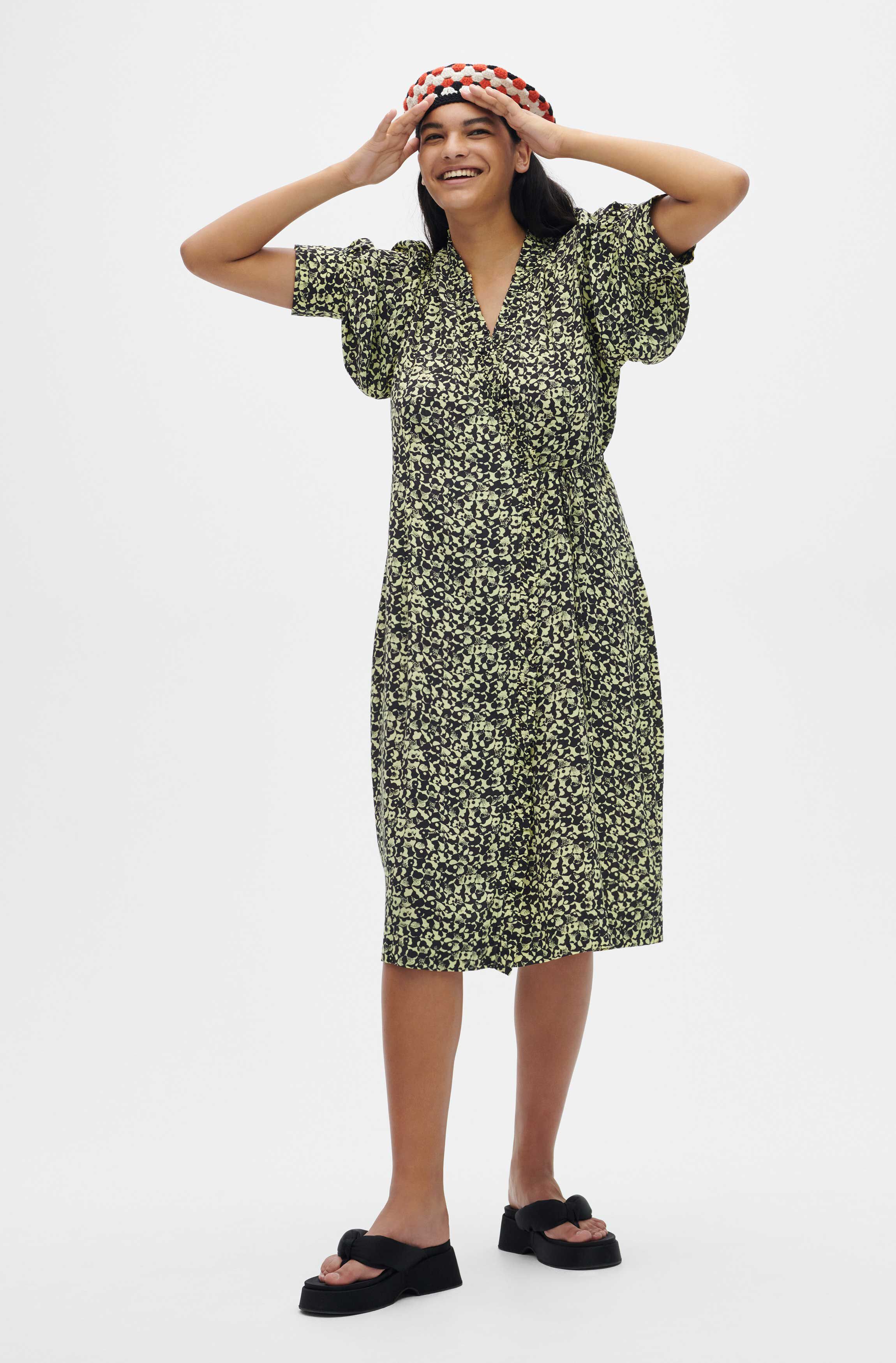 Phantom Crepe Wrap Midi Dress | GANNI US