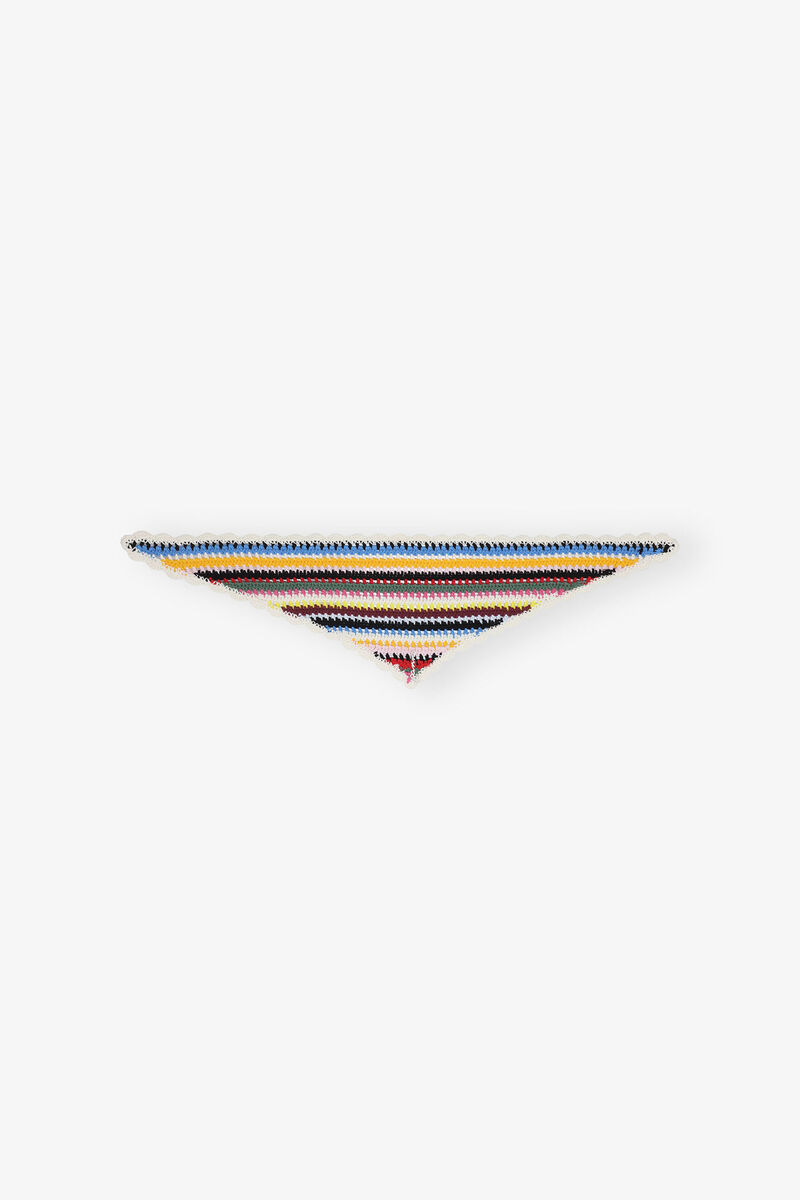 Flerfärgad virkad halsduk i bomull, Cotton, in colour Multicolour - 1 - GANNI