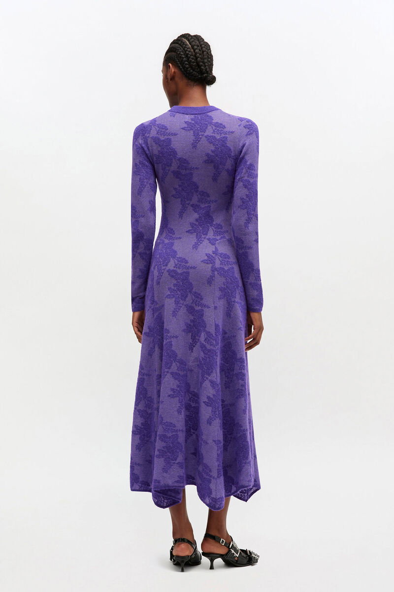 Purple Sheer Flower Dress, in colour Passion Flower - 2 - GANNI