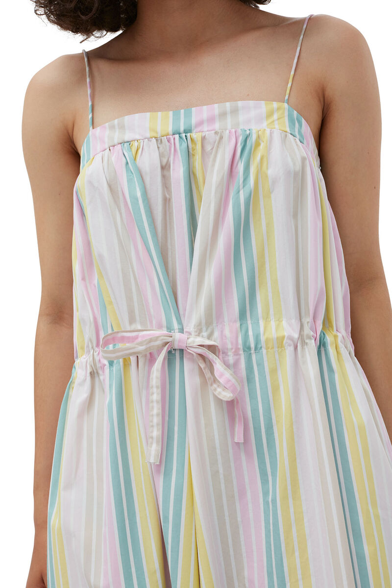 Stripe Cotton Maxi Strap Dress, Cotton, in colour Multicolour - 8 - GANNI
