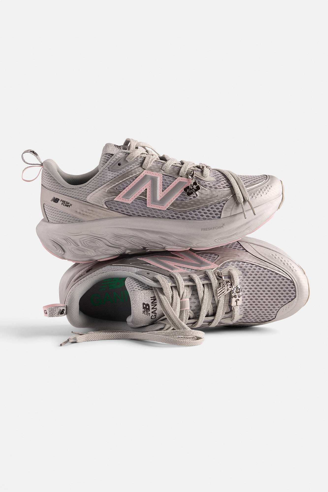 GANNI x New Balance Silver and Pink FFT Trainers, Recycled Polyester, in colour Silver Pink - 6 - GANNI