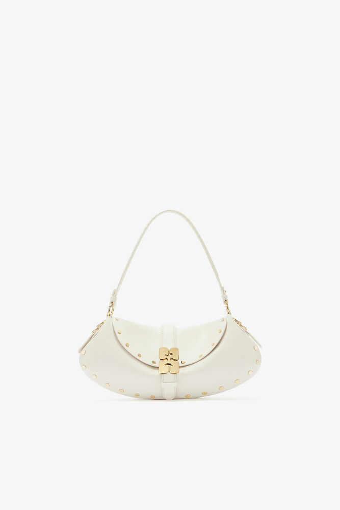 B-Kat Bag Studs in White, Egret