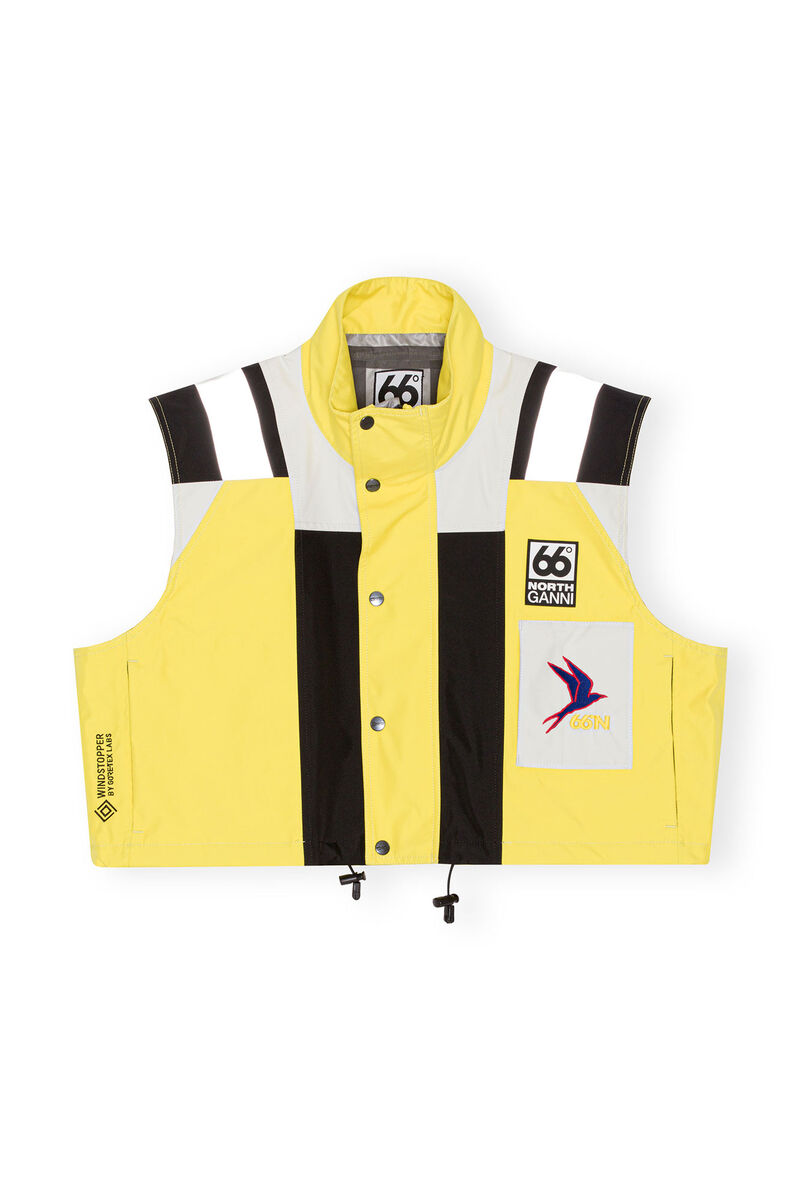 Gilet GANNI x 66°North Kria Cropped, Recycled Polyester, in colour Blazing Yellow - 1 - GANNI