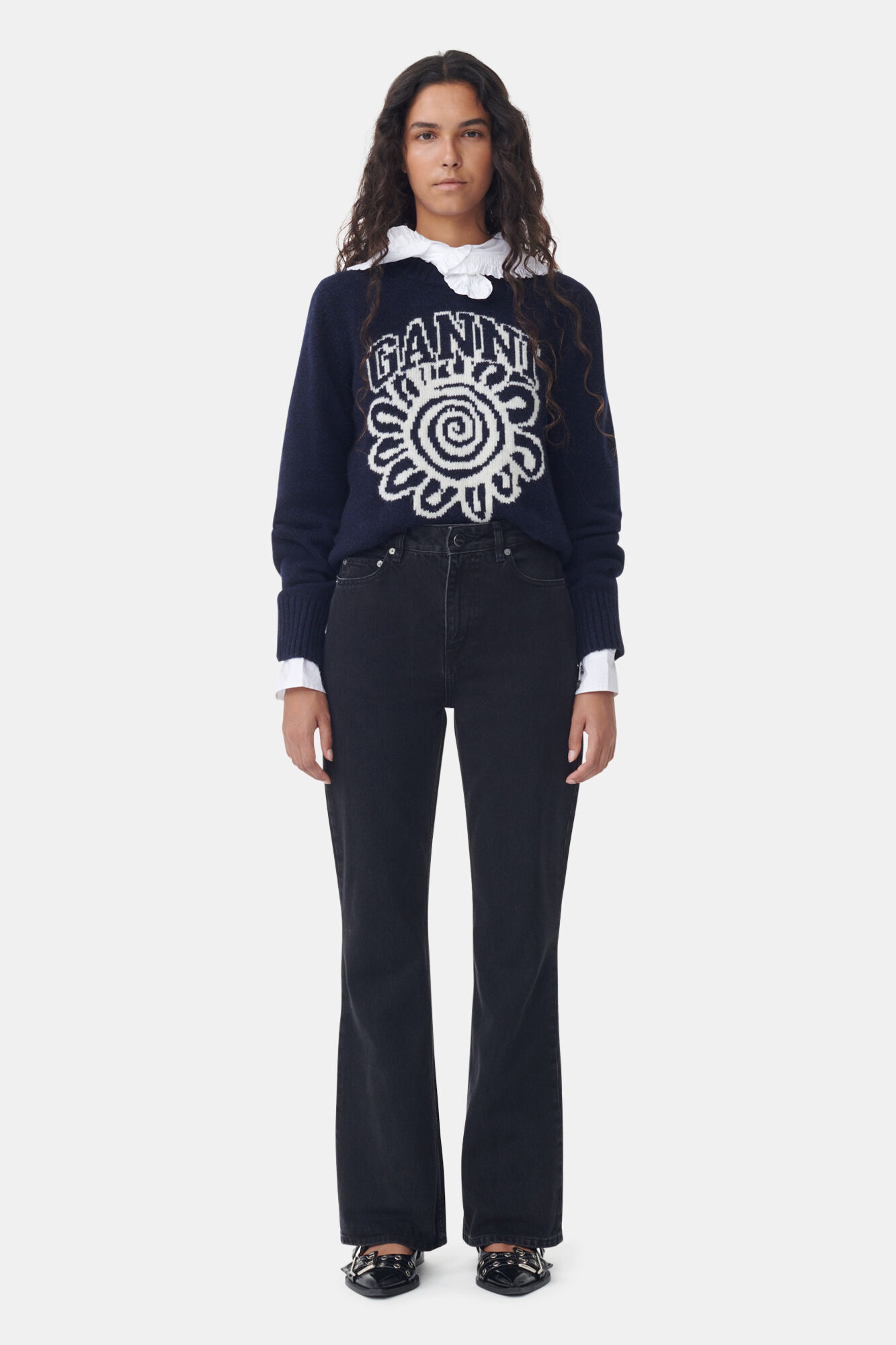Jean Betzy, Cotton, in colour Washed Black/Black - 1 - GANNI