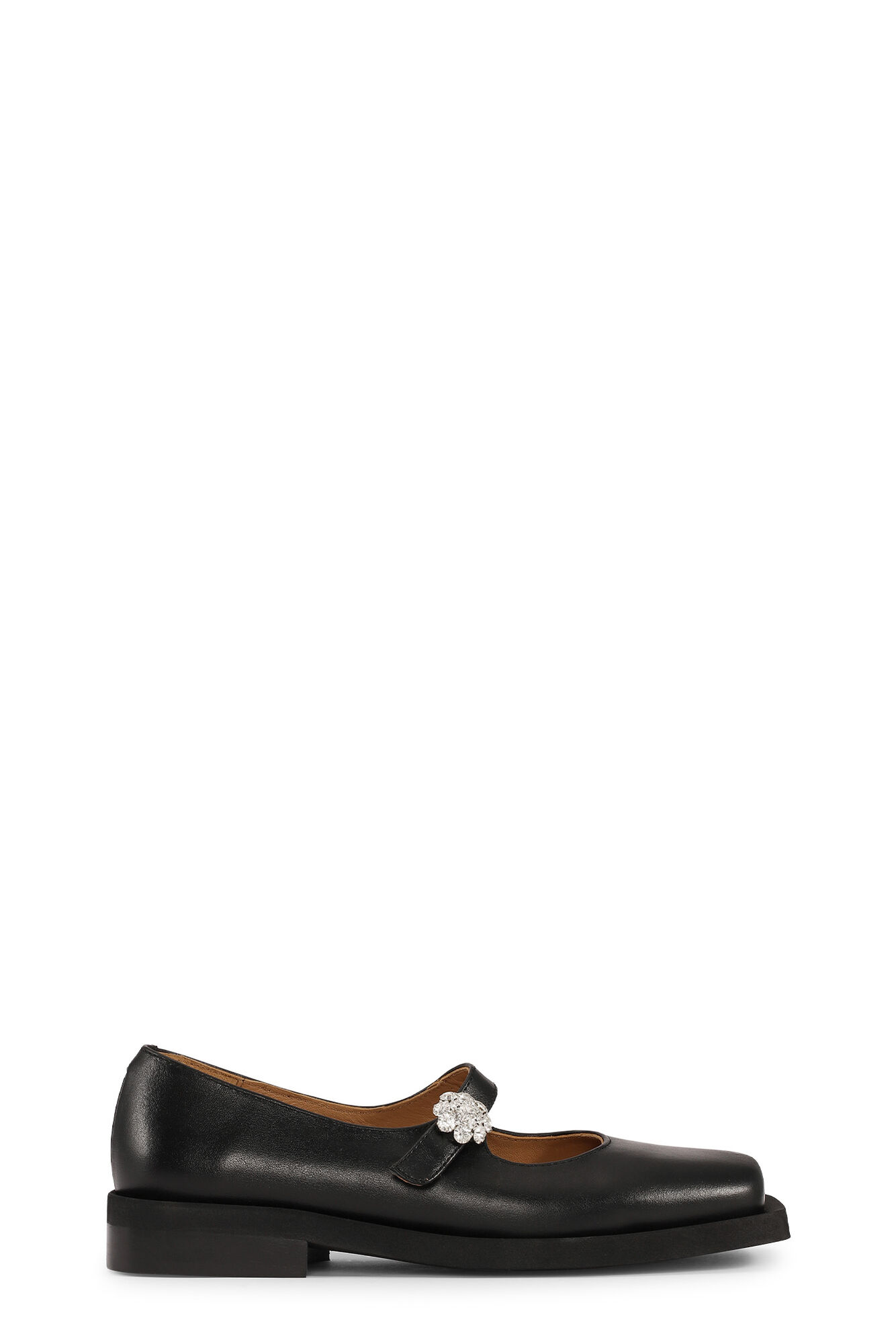 Mary Jane ballerinaskor, Calf Leather, in colour Black - 1 - GANNI