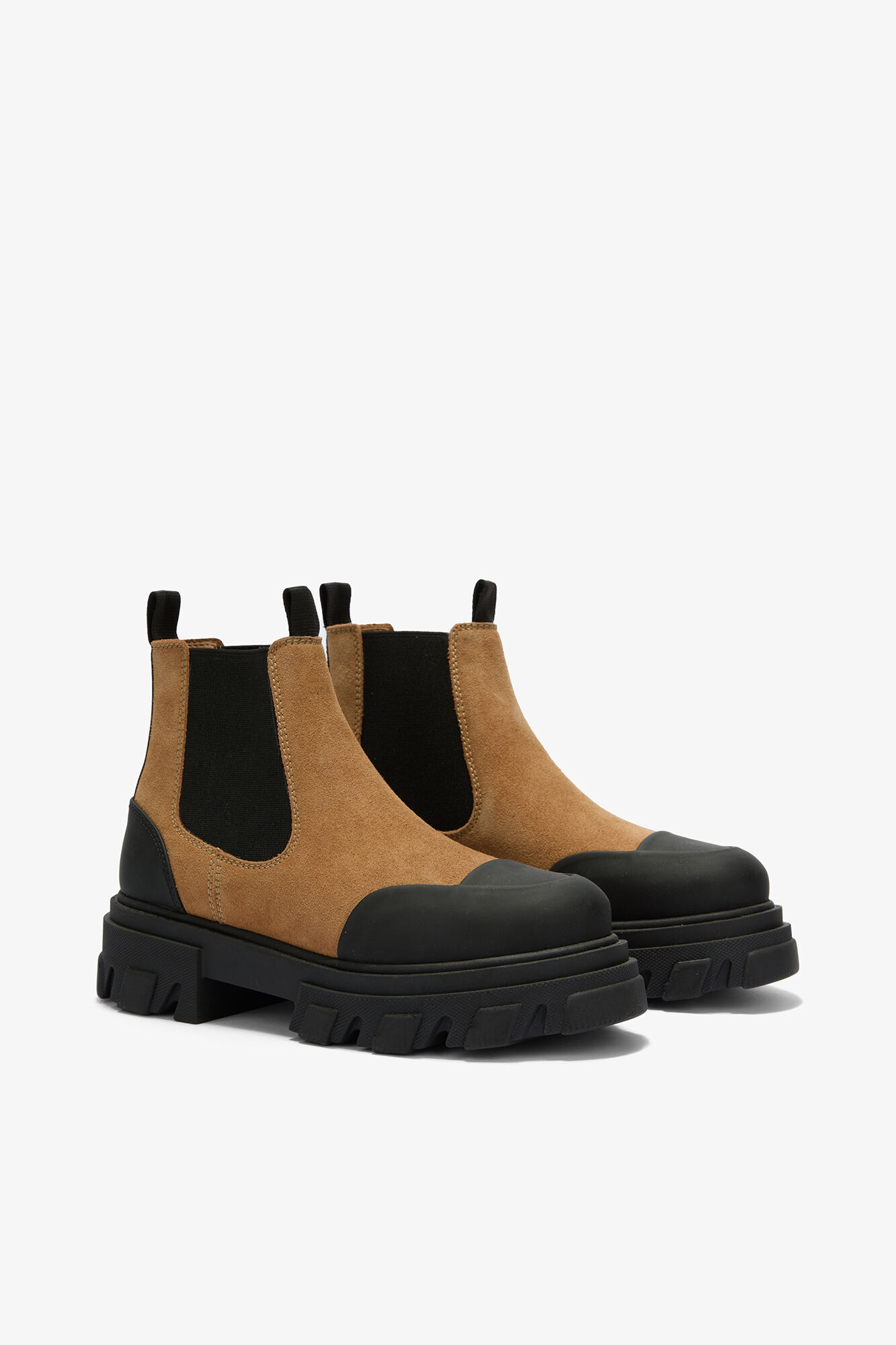 GANNI サイドゴアブーツ 23cm Low Chelsea Boots in Suede Brown | GANNI US