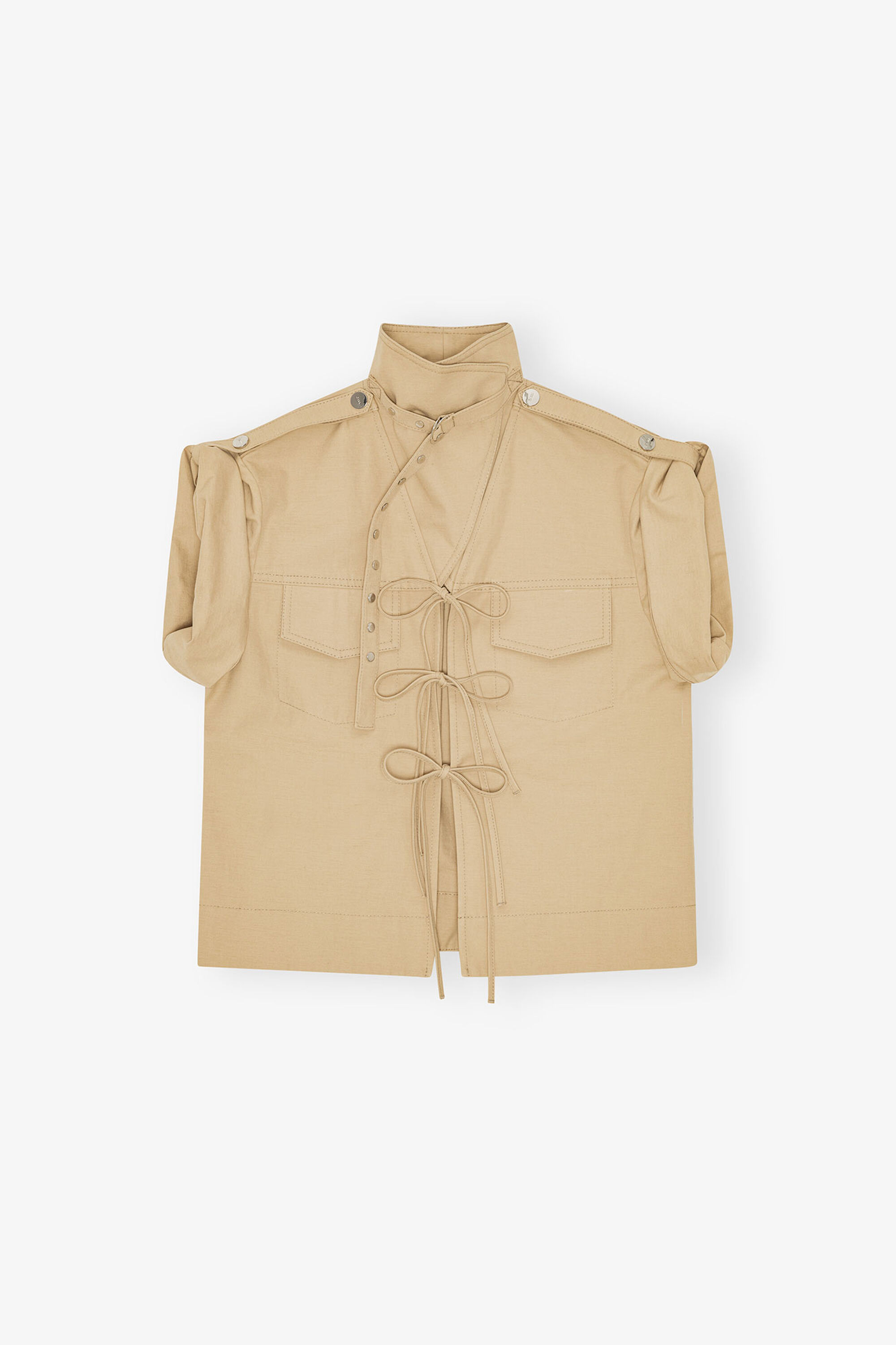 Blouse en coton stretch beige