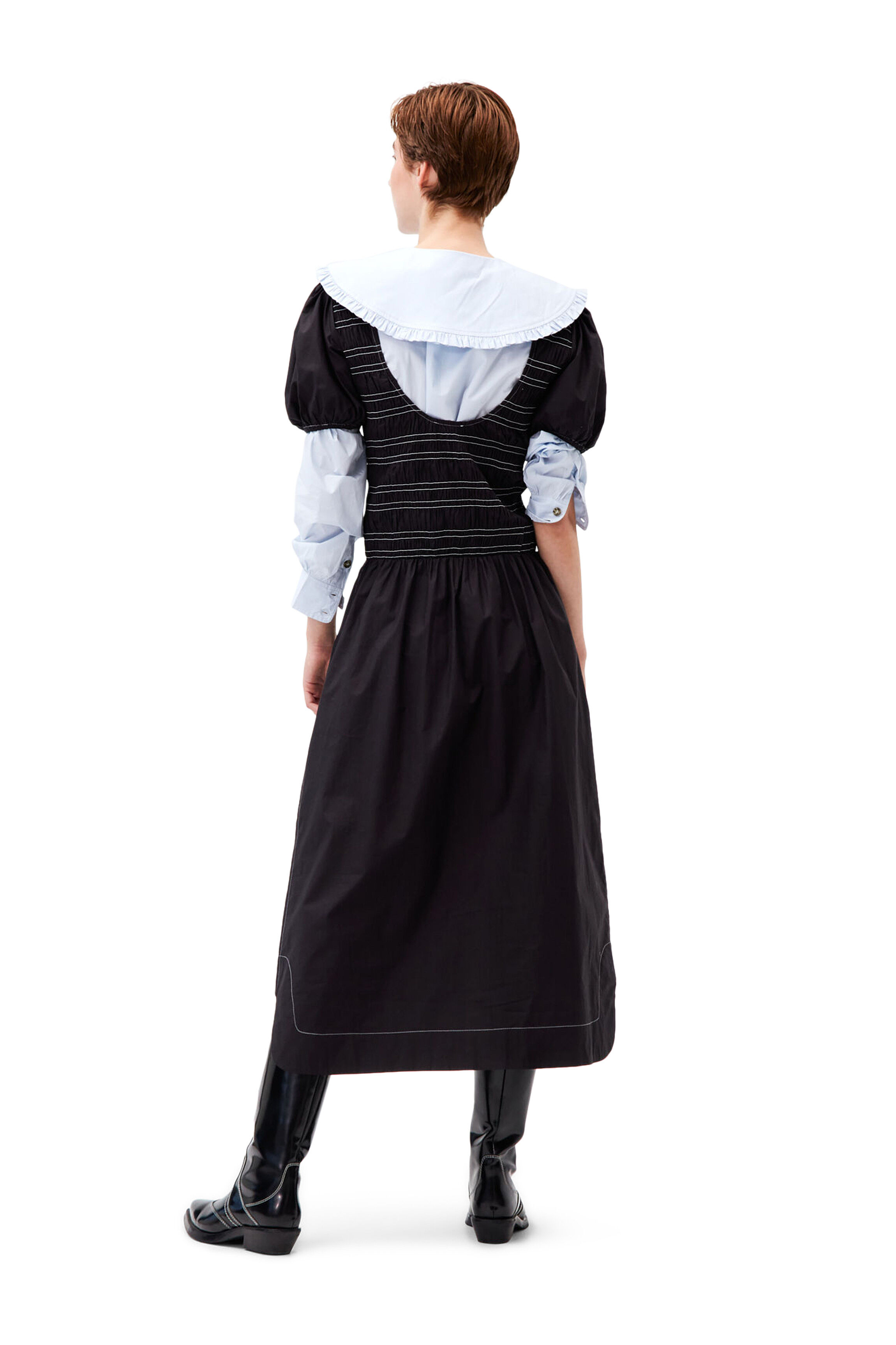 ganni cotton poplin dress