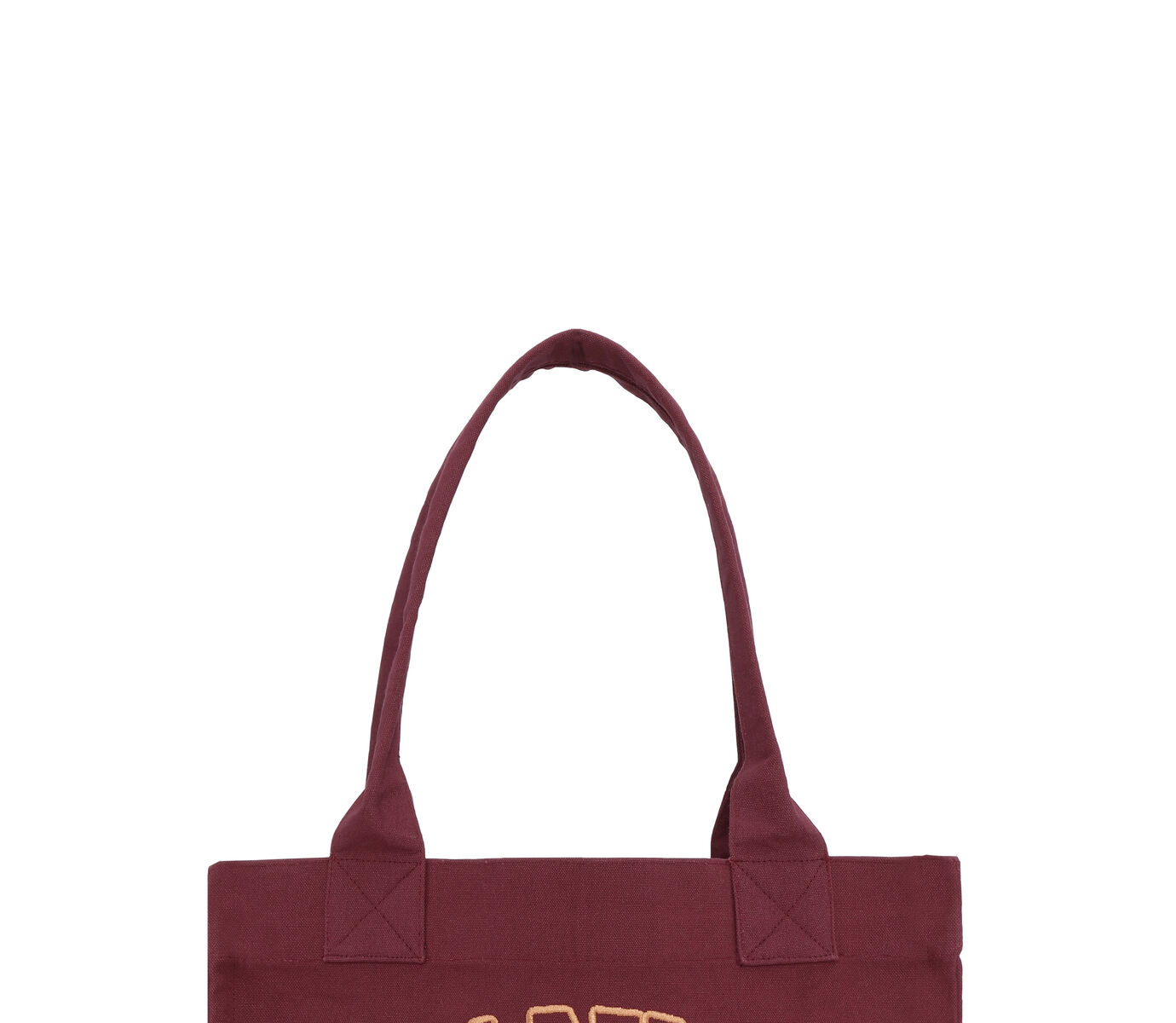 Red Large Canvas Tote-taske, Recycled Cotton, in colour Syrah - 1 - GANNI