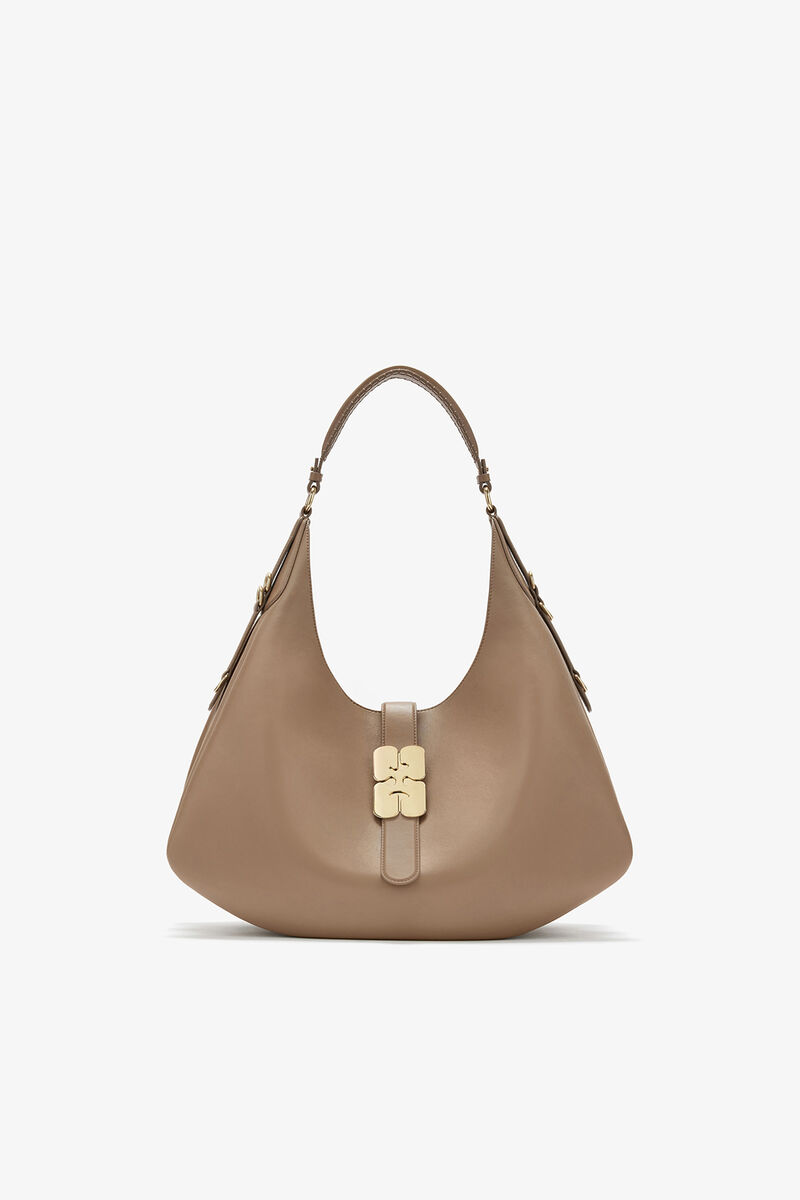 ブラウンのラージ Kat Bag, Recycled Leather, in colour Coca Mocha - 1 - GANNI