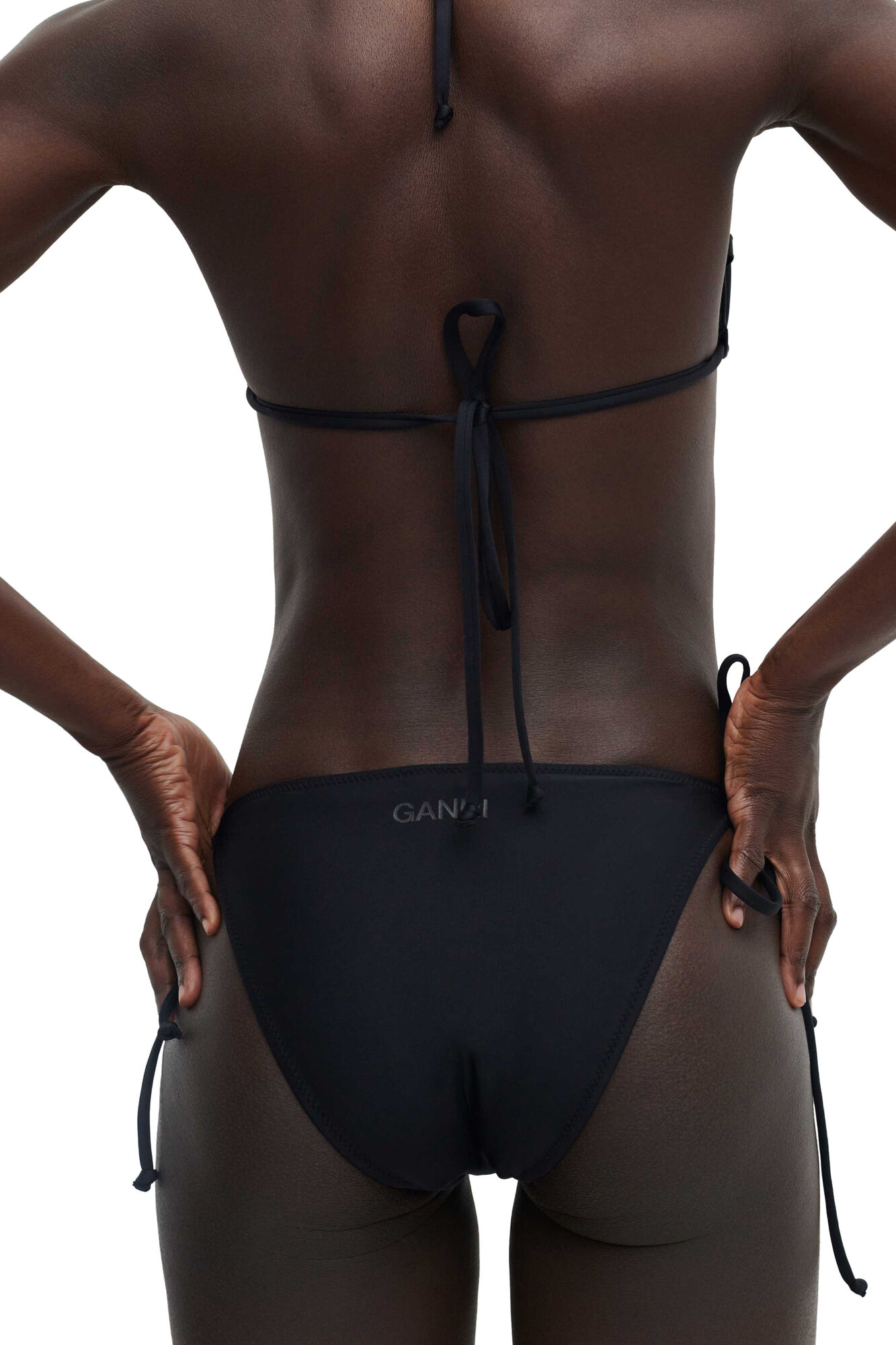 Bikinitruse med snøring, Elastane, in colour Black - 3 - GANNI