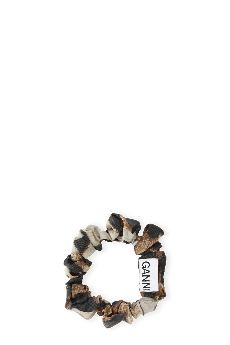 Leopard-scrunchie, Polyester, in colour Maxi Leopard - 1 - GANNI