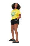 Sporty University Of Love T-shirt, Cotton, in colour Lemon - 2 - GANNI