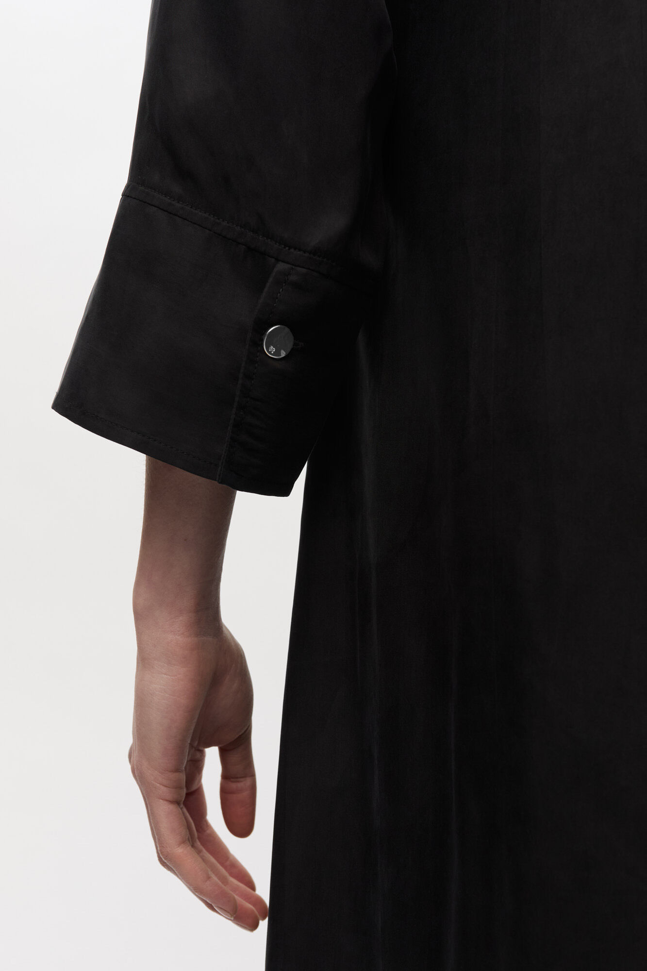 Black Fluid Cupro Maxi Dress, Cupro, in colour Black - 3 - GANNI