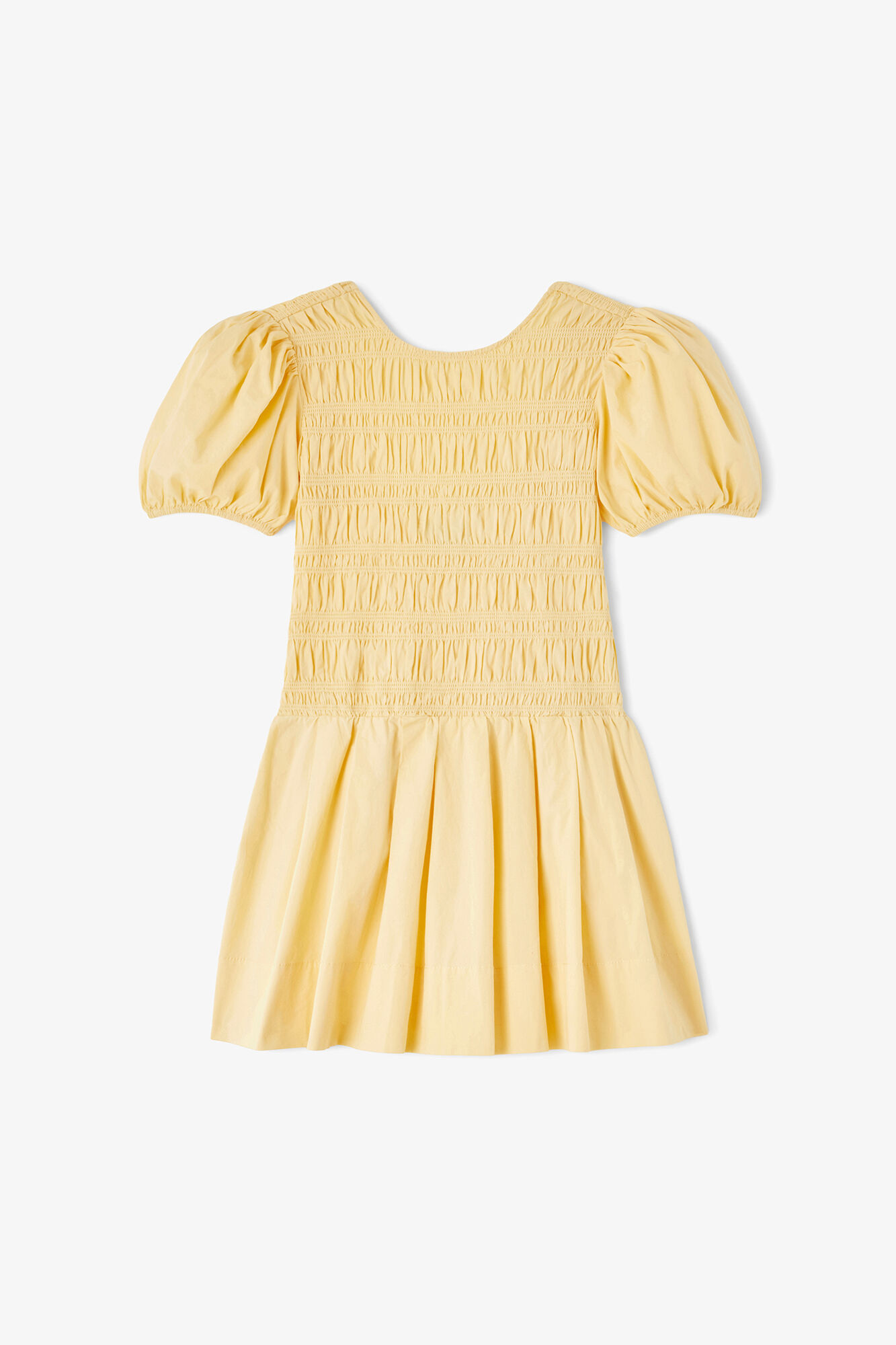 Mini Dress in Yellow Cotton, Organic Cotton, in colour Italian Straw - 1 - GANNI