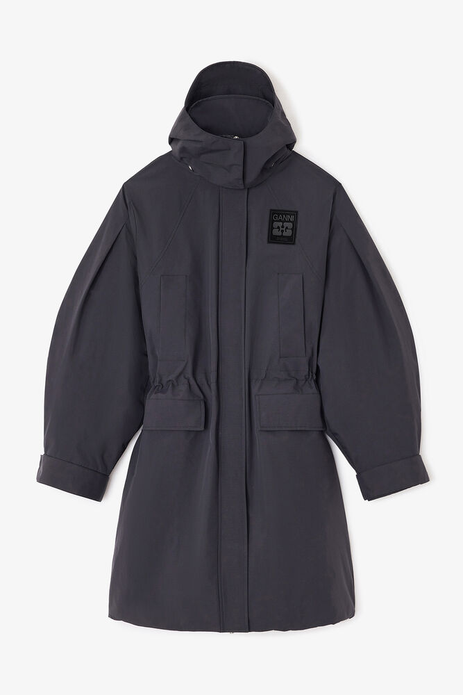 Oversized Dark Grey Tri-Layer Parka Coat, Phantom