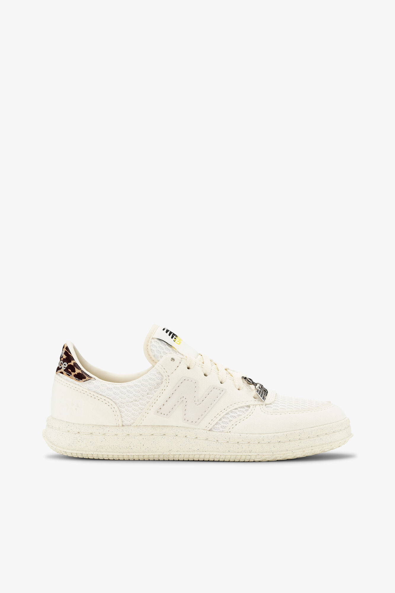 GANNI x New Balance T500 Sneakers, Recycled Polyester, in colour Egret - 1 - GANNI