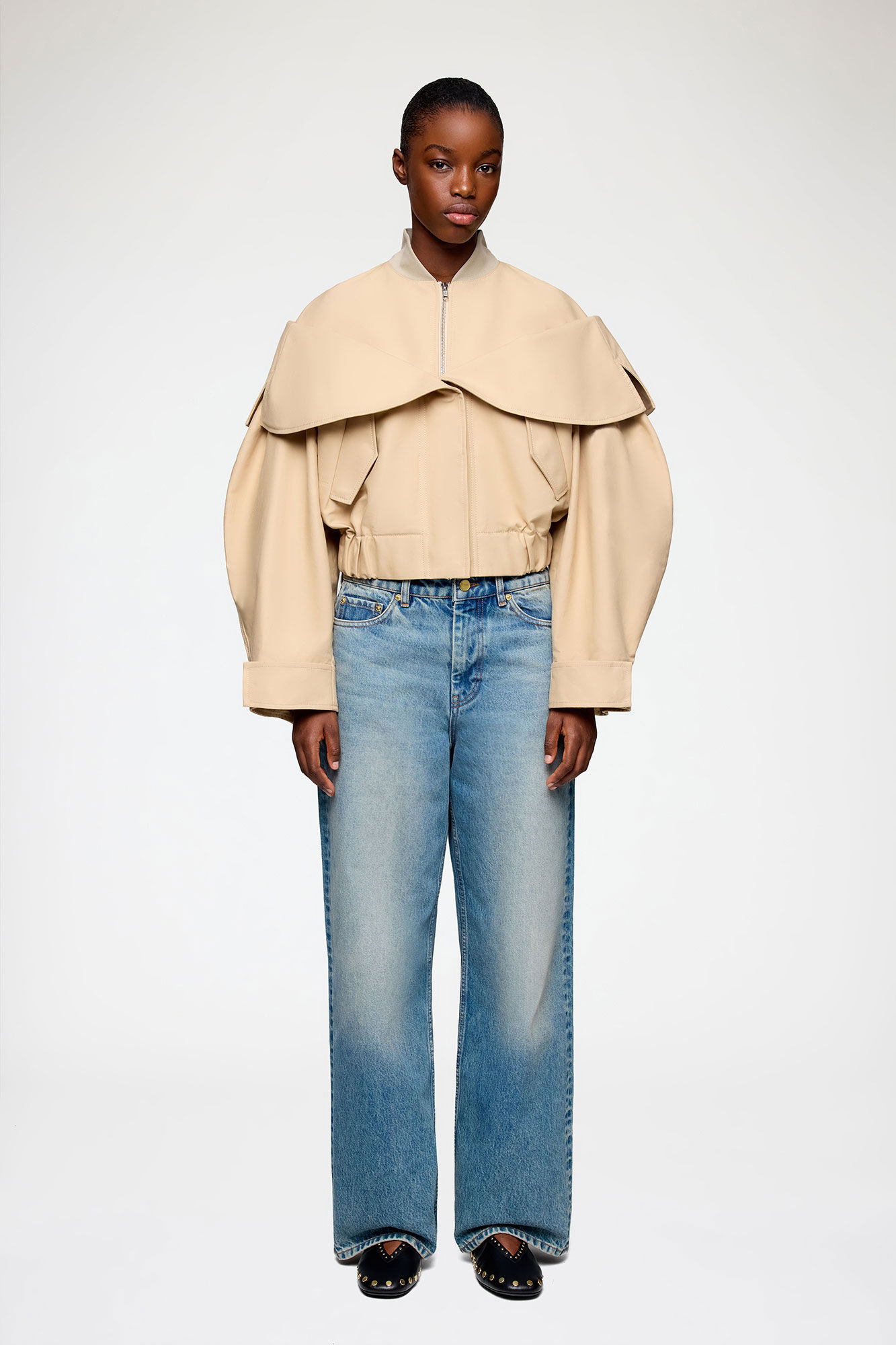 Bomber in Beige Cotton | GANNI FI