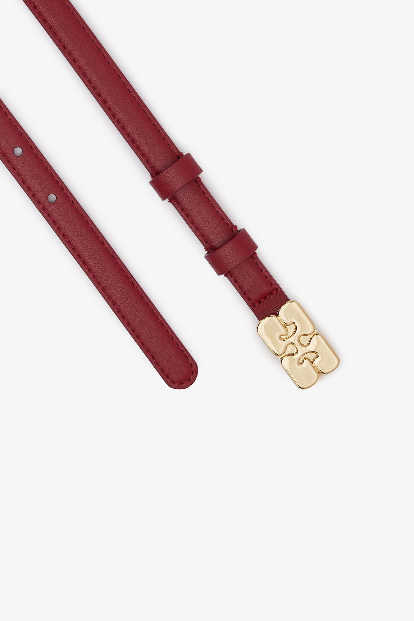 Red Slim GANNI Bou Belt, Polyester, in colour Red Dahlia - 2 - GANNI