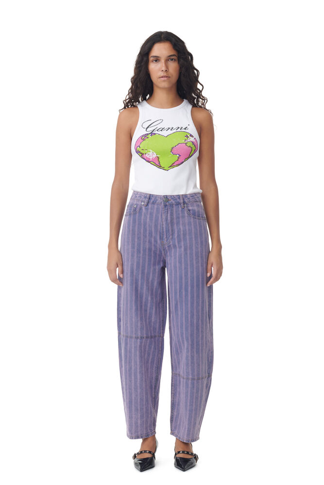 Purple Striped Stary Jeans
