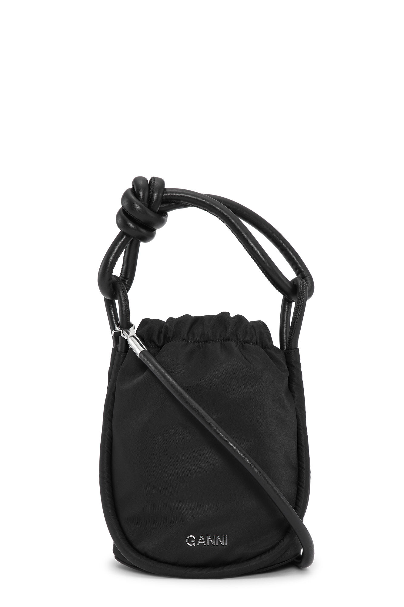 Small Black Knot Bucket Bag |