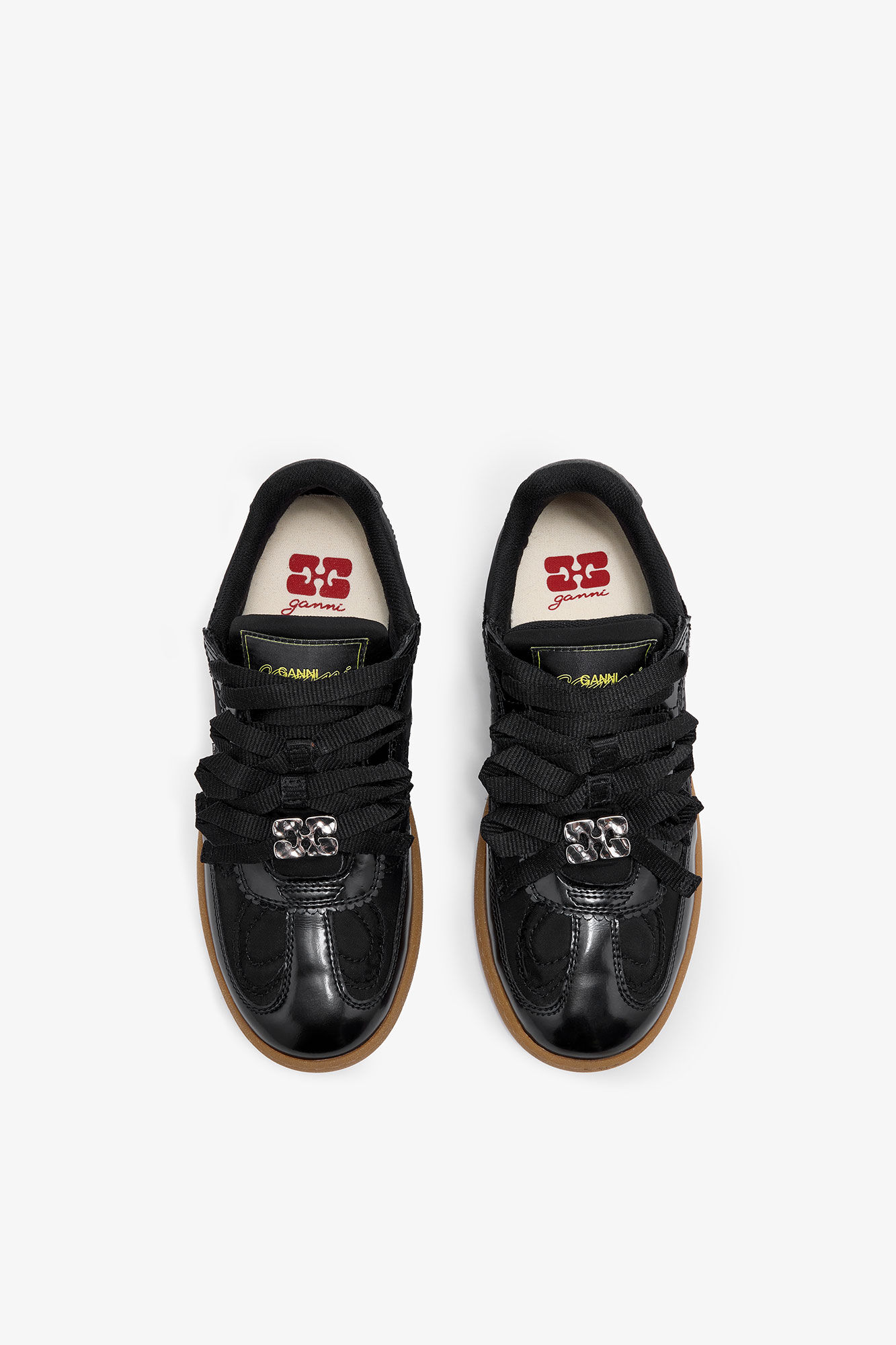 08 Black Sneakers, Recycled Polyamide, in colour Black - 3 - GANNI