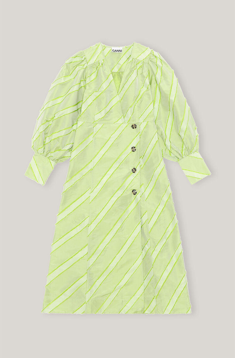 Recycled Taffeta Midi Dress, Recycled Polyester, in colour Margarita - 1 - GANNI