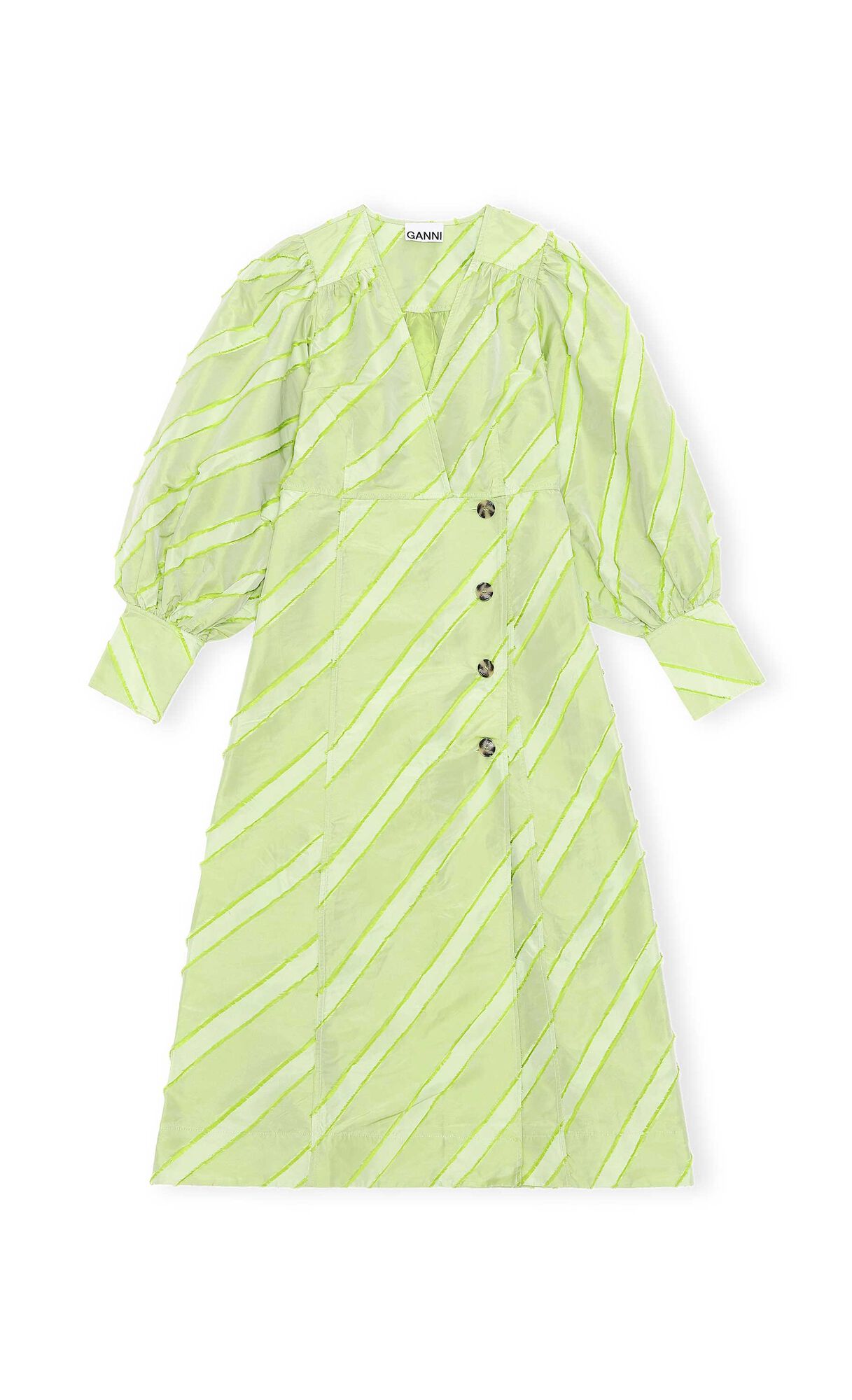 Recycled Taffeta Midi Dress, Recycled Polyester, in colour Margarita - 1 - GANNI