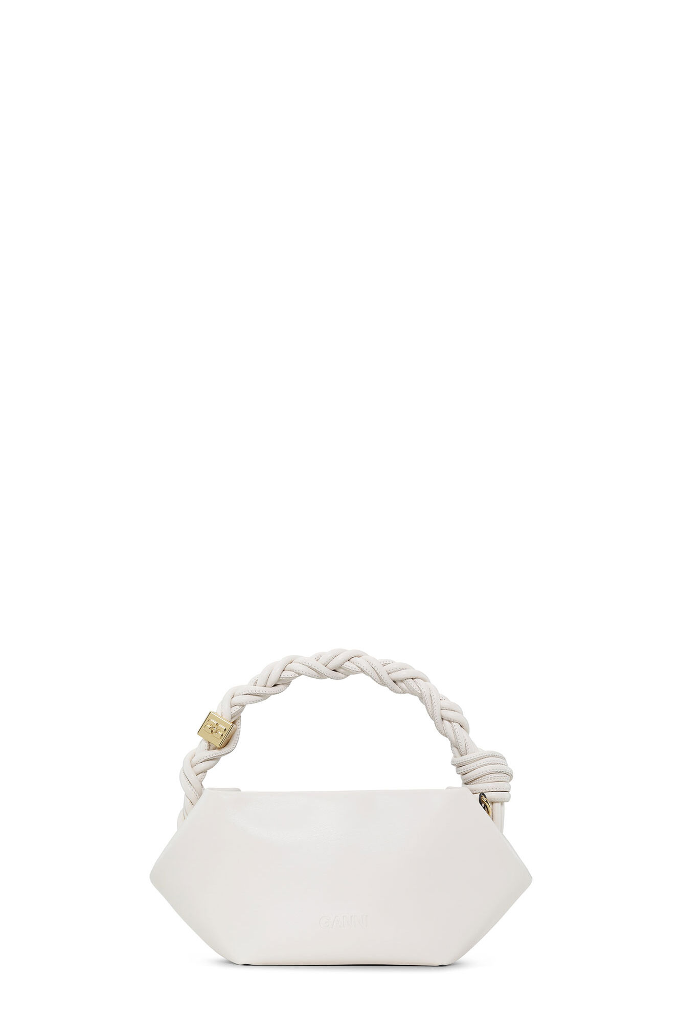 Hvid mini GANNI Bou taske, Polyester, in colour Egret - 2 - GANNI