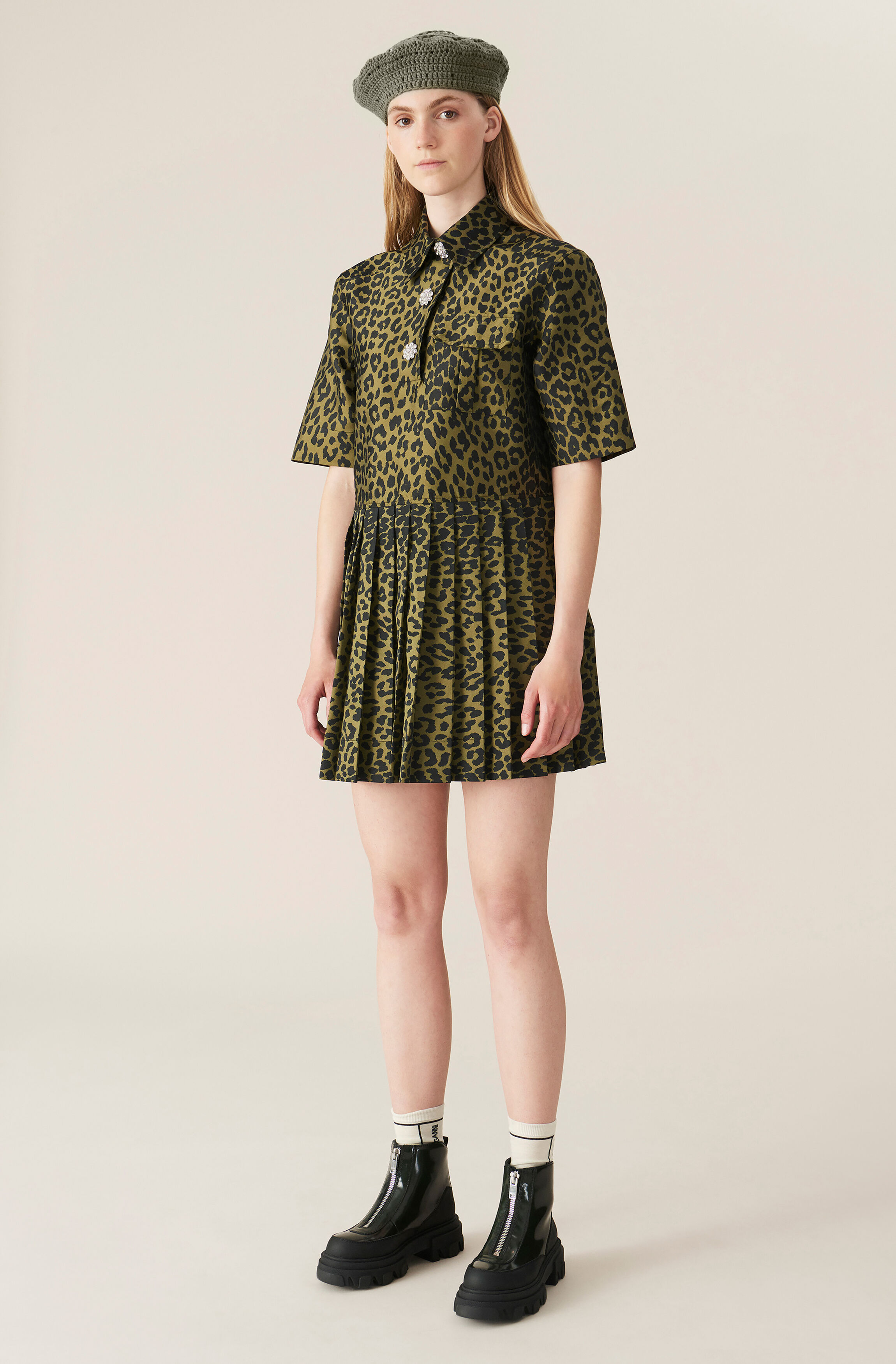 Ganni jacquard mini dress clearance