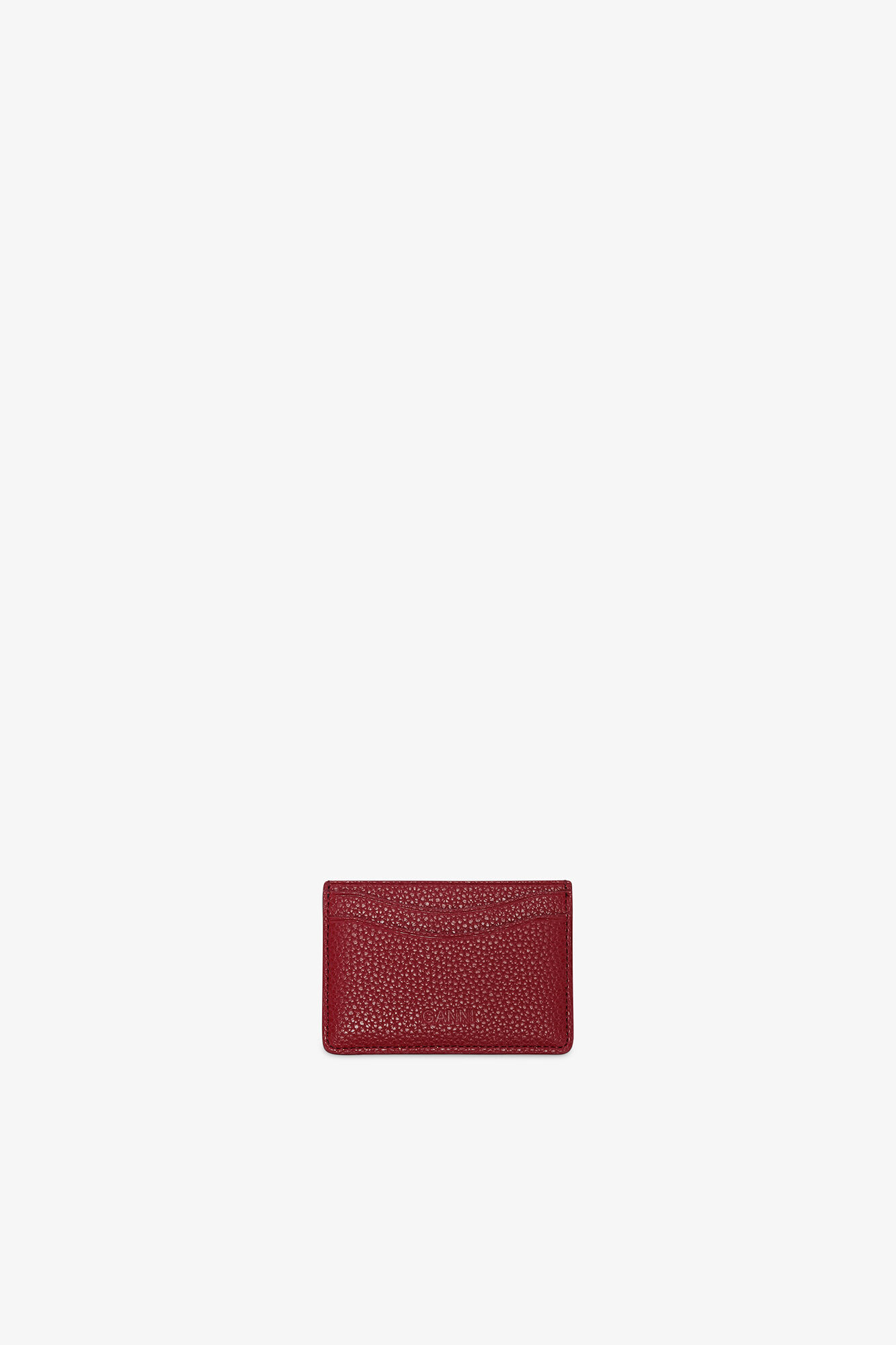 Bou Card Holder in Grained Red, Recycled Polyester, in colour Red Dahlia - 2 - GANNI
