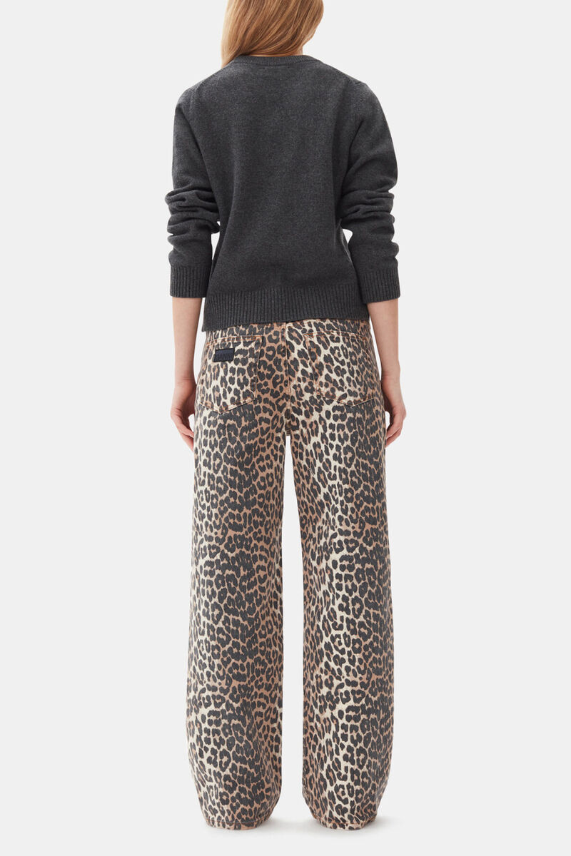 Dark Grey Graphic Tiger Jumper, Wool, in colour Gray Quill - 4 - GANNI