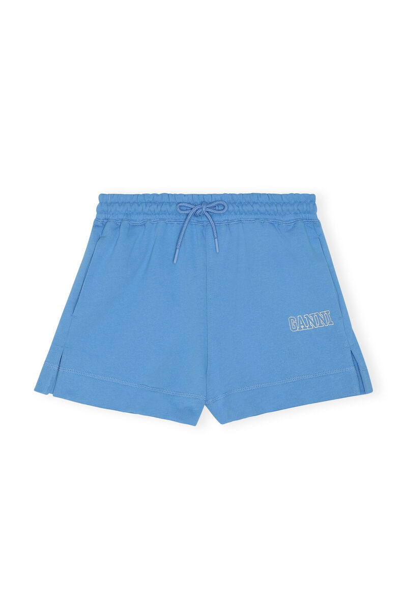 Drawstring Shorts, in colour Azure Blue - 1 - GANNI