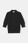 Boucle T-shirt, Linen, in colour Black - 1 - GANNI